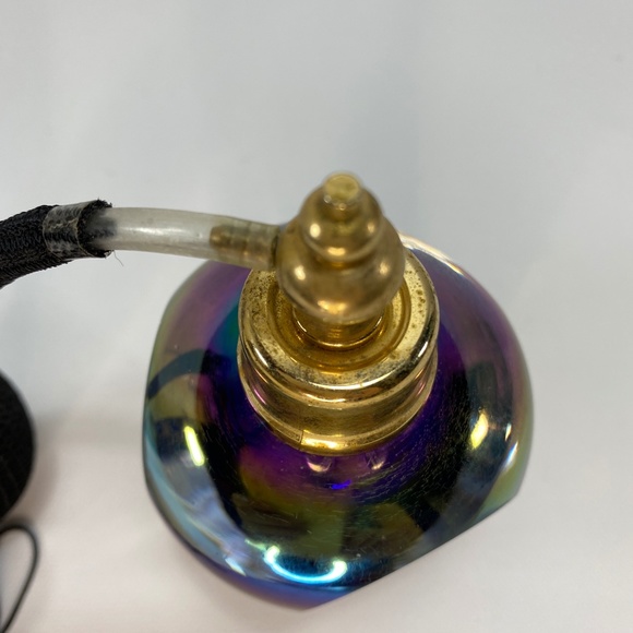 Vtg Royal Limited Cobalt Crystal Perfume Atomizer Bottle Iridescence Tassel - Picture 11 of 16